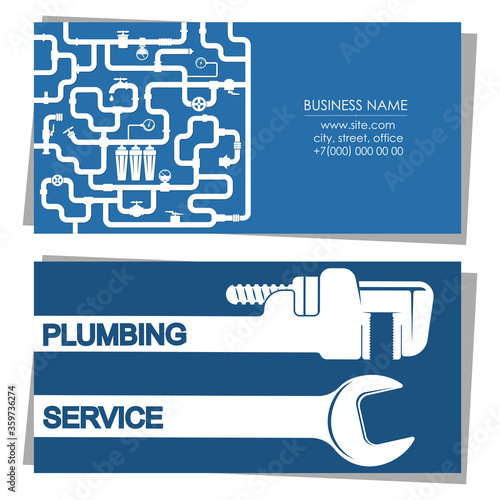 Business card repair and maintenance of plumbing and water supply