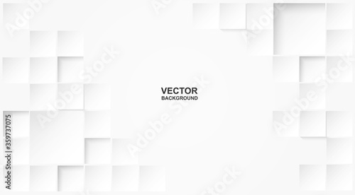 Abstract. Embossed paper square white Background ,light and shadow .Vector. photo