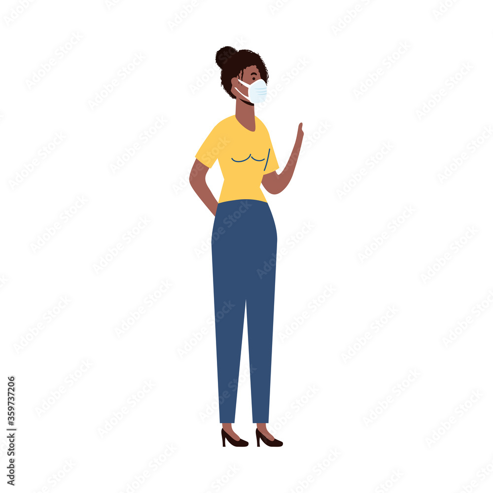 Woman with medical mask vector design Woman with medical mask vector design