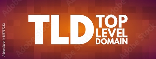 TLD - Top Level Domain acronym, technology concept background