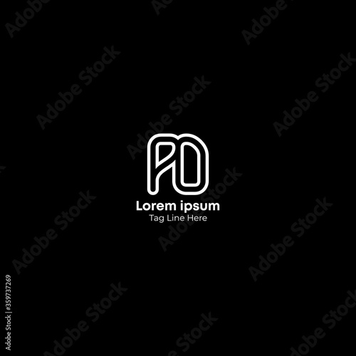 Creative initial letter AD logo icon design template elements