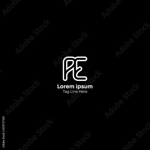 Creative initial letter AE logo icon design template elements