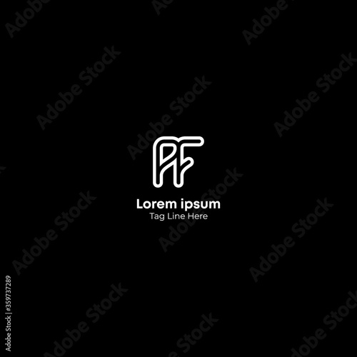 Creative initial letter AF logo icon design template elements