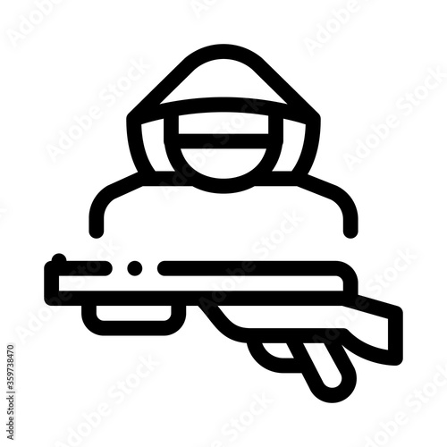 animal poacher icon vector. animal poacher sign. isolated contour symbol illustration