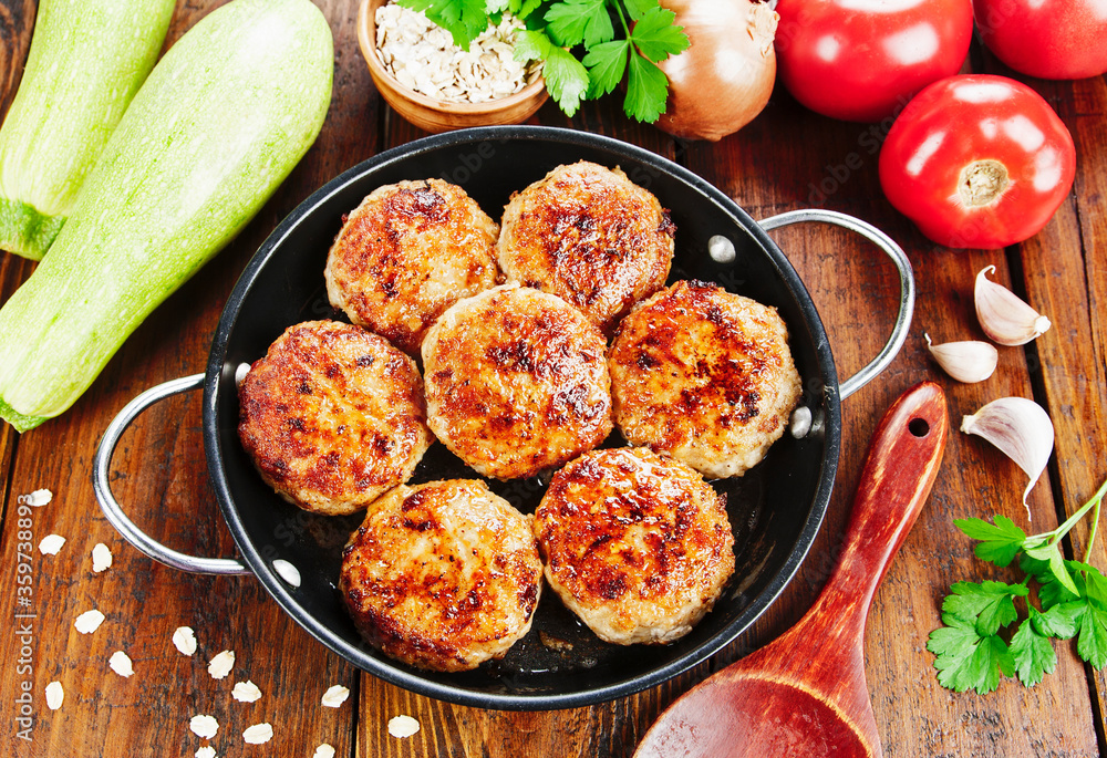 Burgers with oat flakes and zucchini Burgers with oat flakes and zucchini