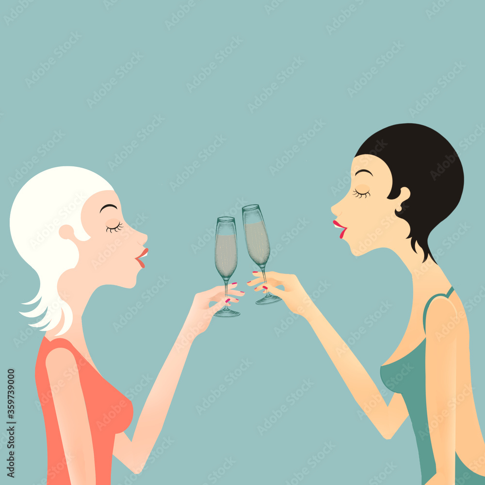 Created with
two woman with a glass in hand, instant of complicity Created with
two woman with a glass in hand, instant of complicity