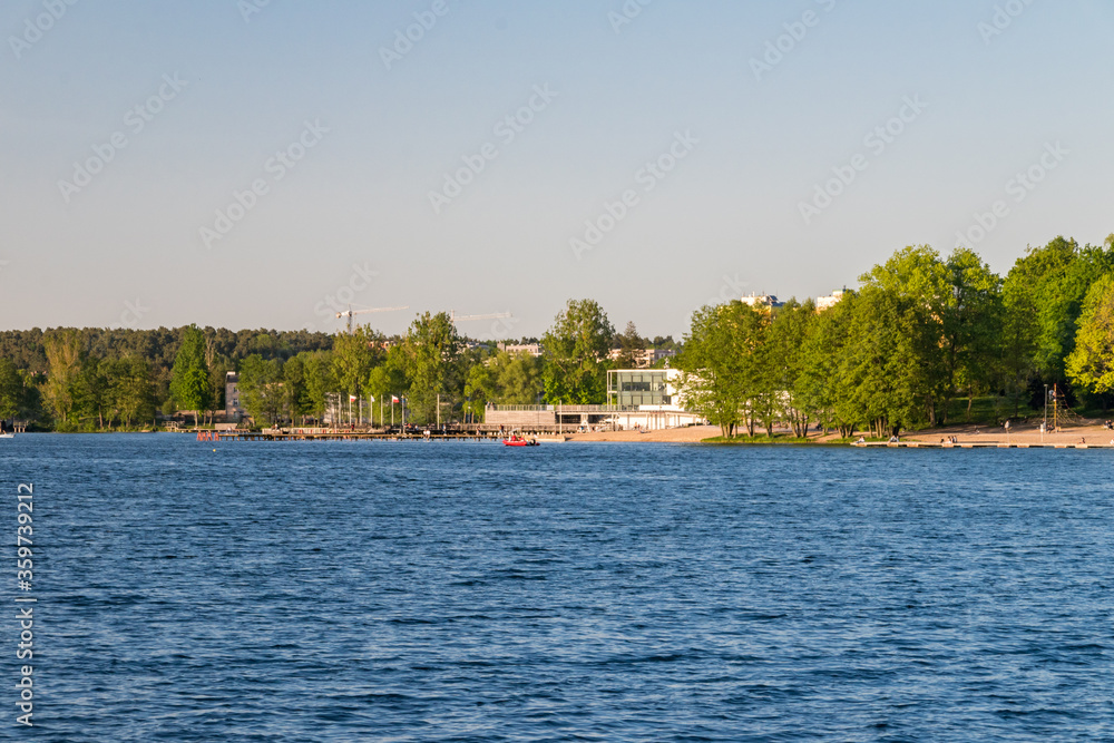 Beautiful view on Ukiel lake with marina in Olsztyn, Poland. Beautiful view on Ukiel lake with marina in Olsztyn, Poland.
