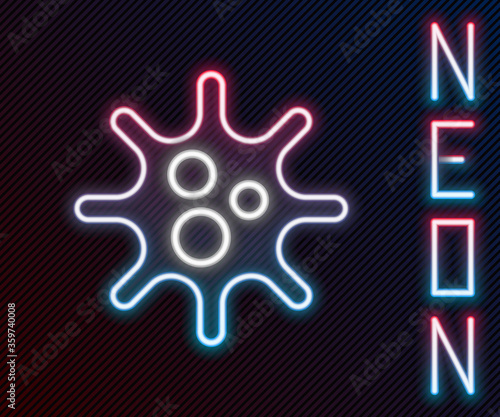 Glowing neon line Virus icon isolated on black background. Corona virus 2019-nCoV. Bacteria and germs, cell cancer, microbe, fungi. Colorful outline concept. Vector Illustration