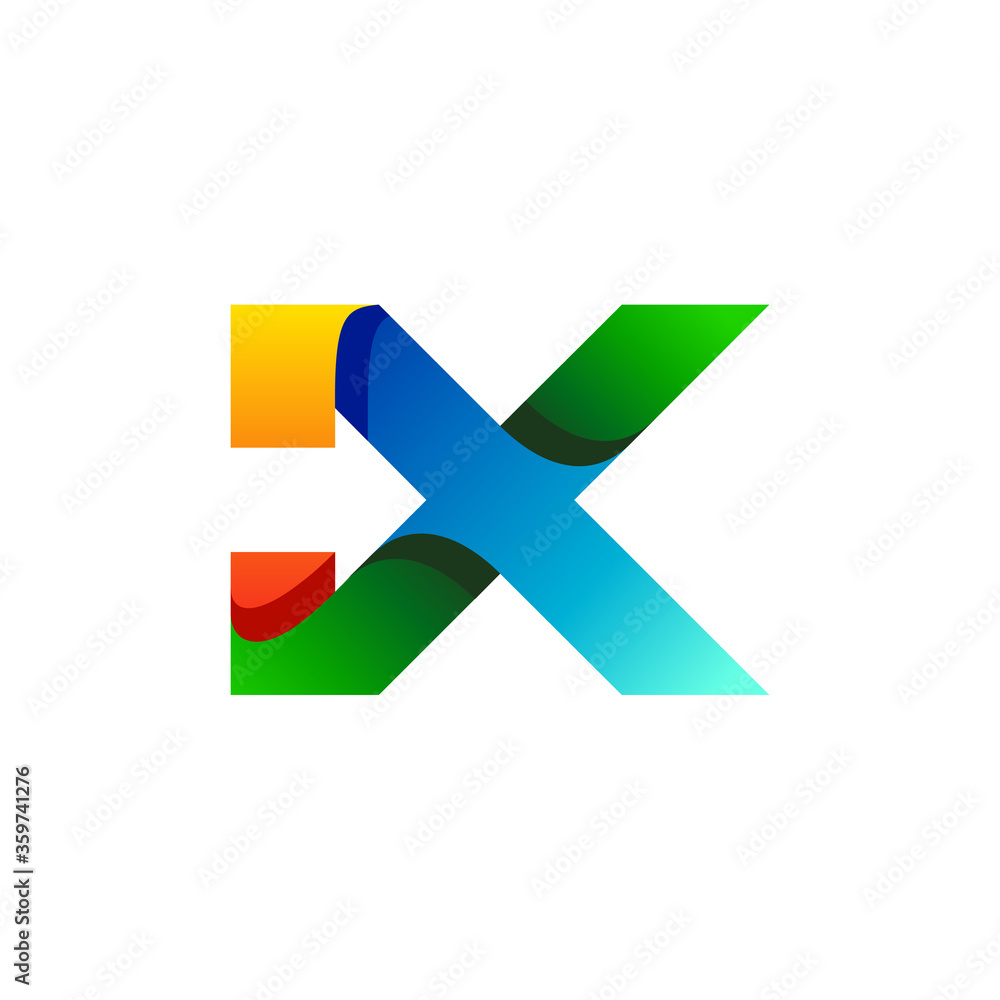 letter X and arrow with gradient style for your business letter X and arrow with gradient style for your business