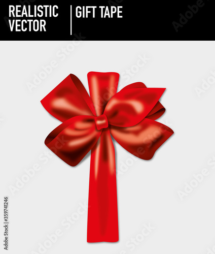 Ilustración hiperrealista. Cinta de regalo. 100% editable