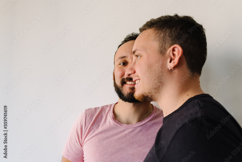 Fototapeta premium Gay couple at home.