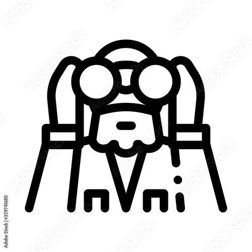 forester looking binoculars icon vector. forester looking binoculars sign. isolated contour symbol illustration