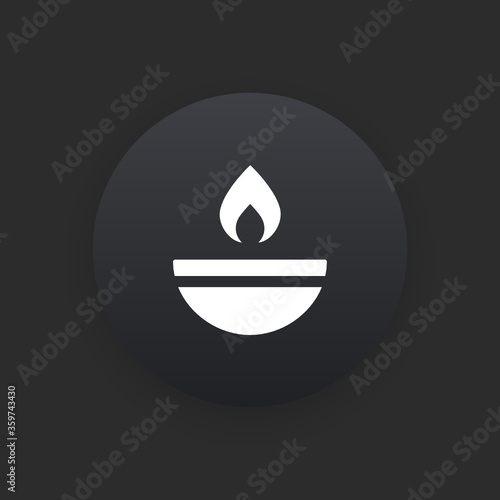 Oil Flame -  Matte Black Web Button