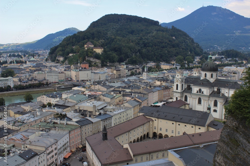 Naklejka premium Salzburg, Austria. Panoramic image of the city