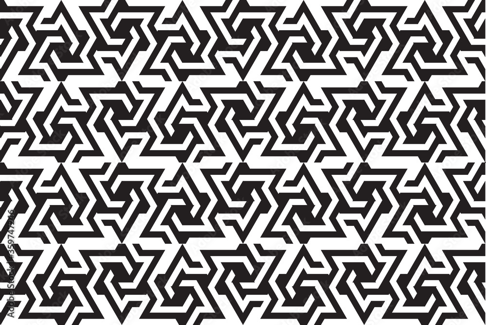triangle maze pattern, seamless black and white textile ornate background, triangle maze pattern, seamless black and white textile ornate background,