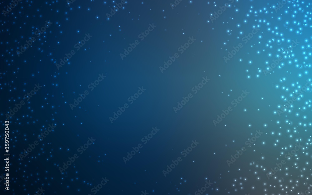 Dark BLUE vector pattern with night sky stars. Space stars on blurred abstract background with gradient. Pattern for astronomy websites.