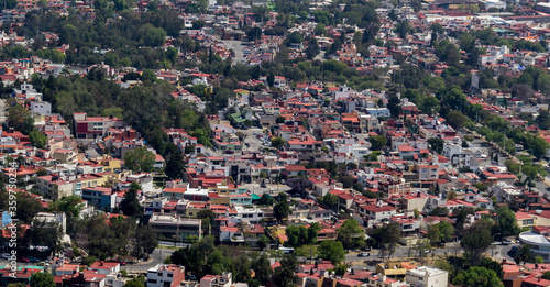 Aerial view of typical Mexican middle-class family living district © ulrikestein