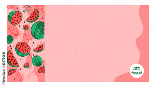 vector business card with the image of an abstract watermelon