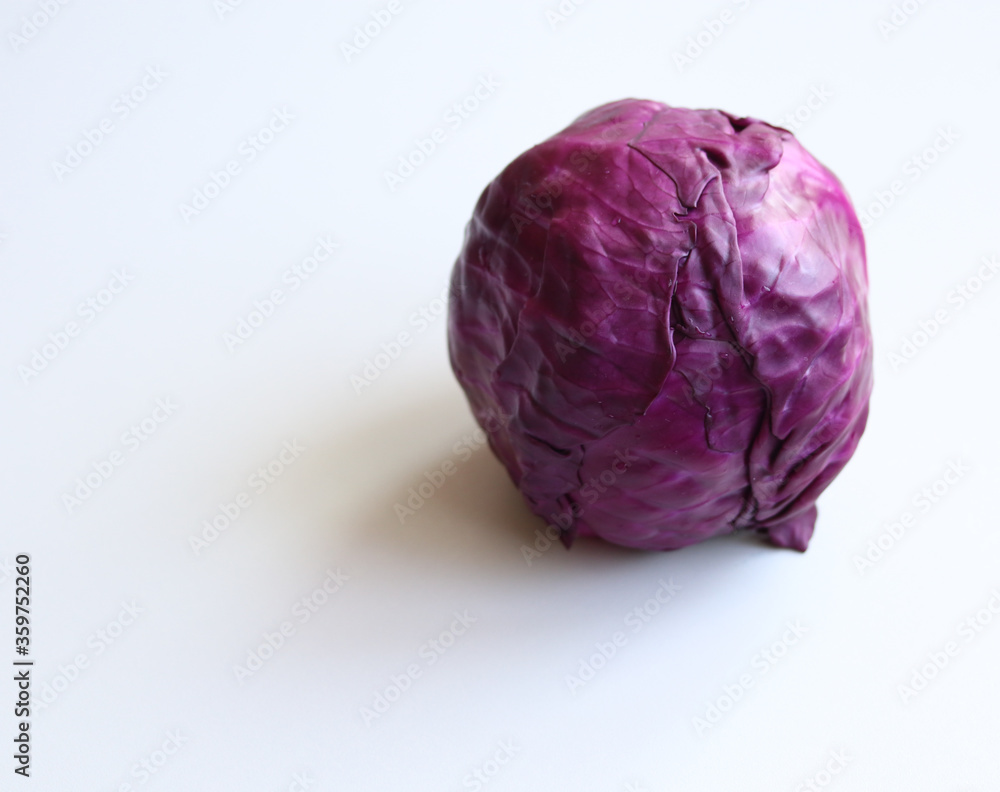 red cabbage on a white background close up red cabbage on a white background close up