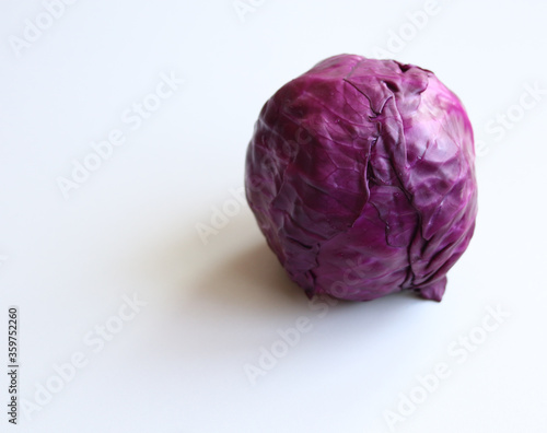 red cabbage on a white background close up
