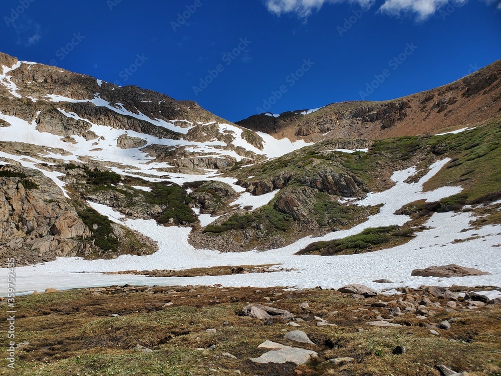 mountain landscape with snow