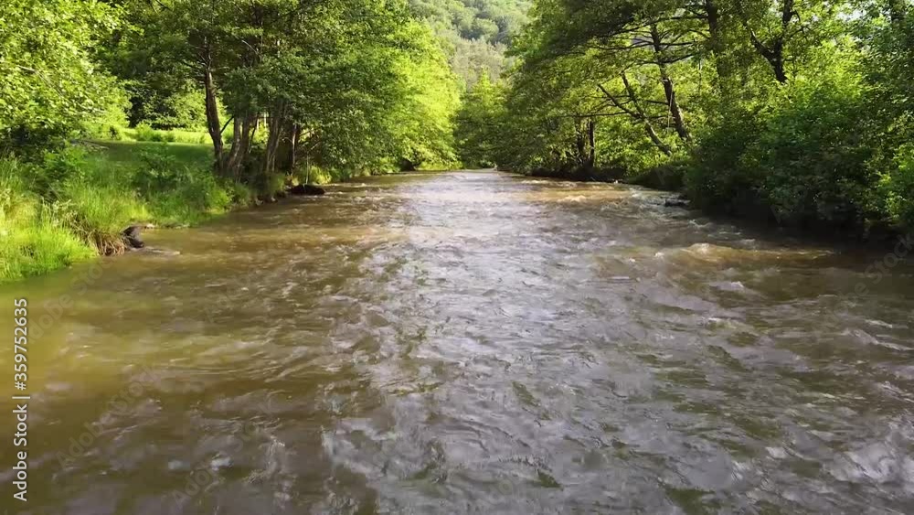 Flying over the course of a river. Flying over the course of a river.