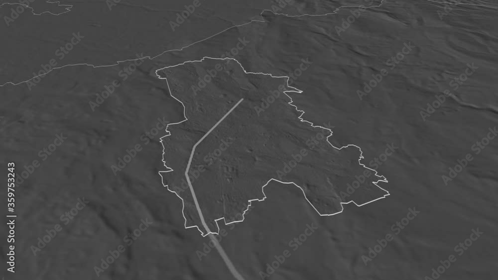 Stoke-on-Trent, unitary authority with its capital, zoomed and extruded on the bilevel map of England in the conformal Stereographic projection. Animation 3D Stoke-on-Trent, unitary authority with its capital, zoomed and extruded on the bilevel map of England in the conformal Stereographic projection. Animation 3D