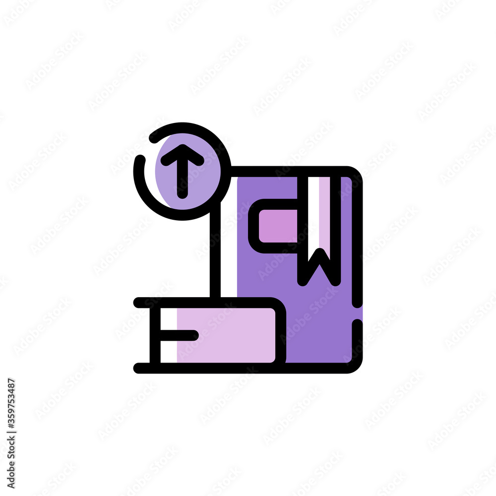 filled line style icon of upload library. vector illustration for graphic design, website, UI isolated on white background. EPS 10 filled line style icon of upload library. vector illustration for graphic design, website, UI isolated on white background. EPS 10