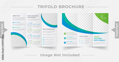 Travel Trifold Brochure poster Design template
