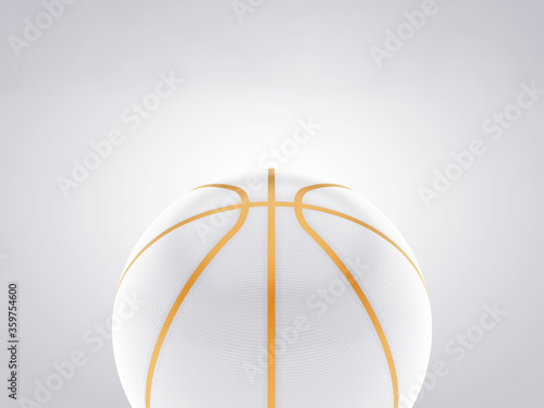 White and gold ball on basketball court on white background © nobeastsofierce