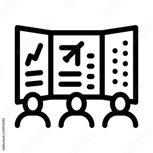 air navigation dispatcher display icon vector. air navigation dispatcher display sign. isolated contour symbol illustration