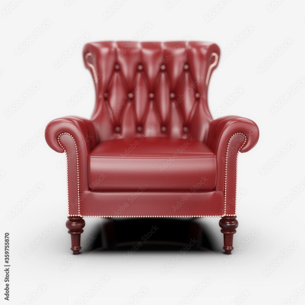 Red Comfortable Office Leather Armchair Red Comfortable Office Leather Armchair