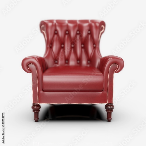 Red Comfortable Office Leather Armchair