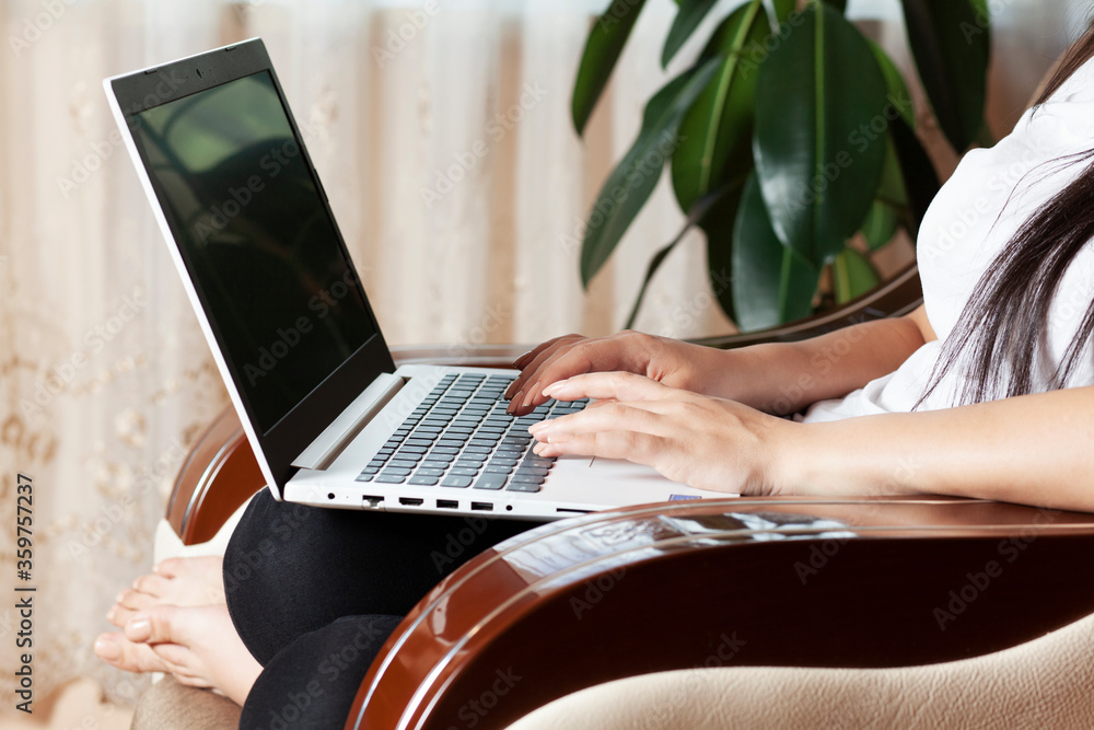 Fototapeta premium woman working in computer