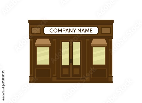 retro shop for your company. Vector illustration of little cute retro store, shop or boutique