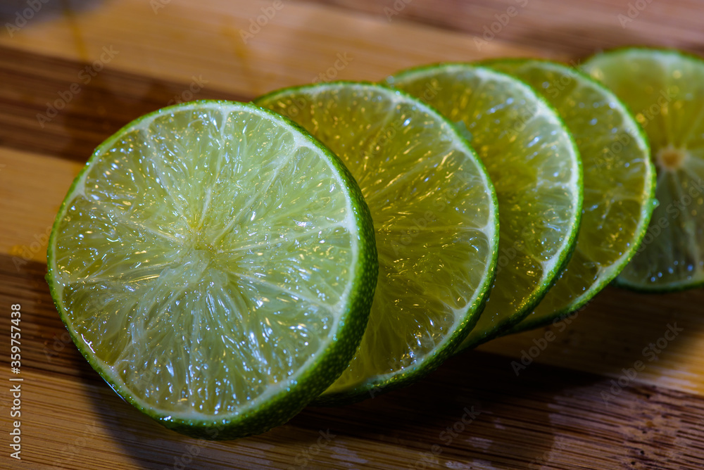 lime on a wooden board lime on a wooden board