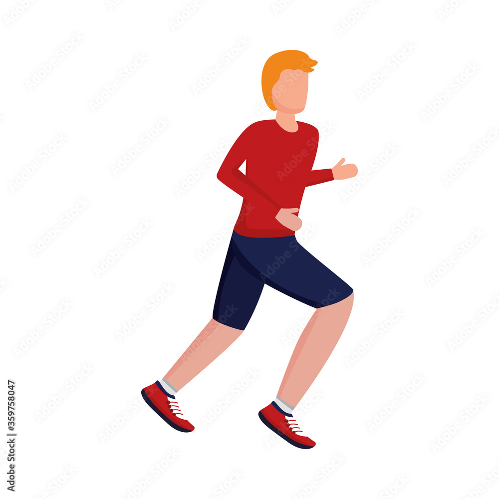 Man avatar running vector design