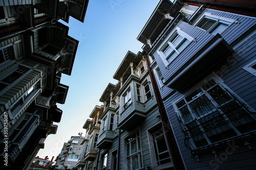 The historical buildings in Istanbul. restored houses.