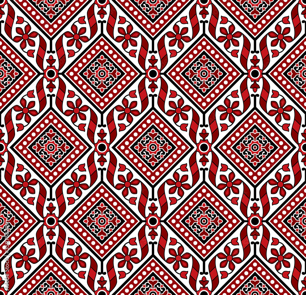 Sindhi Ajrak Pattern, Vector Illustration Sindhi Ajrak Pattern, Vector Illustration