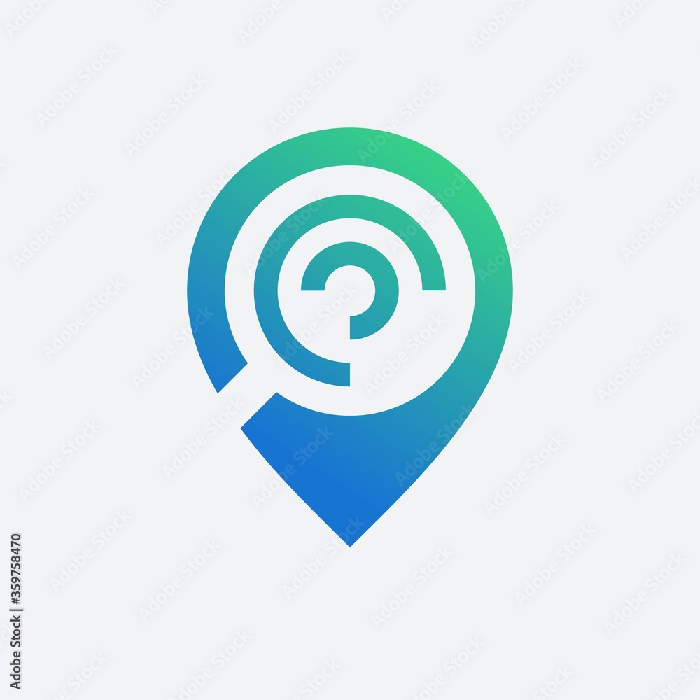 map pointer with magnify glass analysis vector template logo map pointer with magnify glass analysis vector template logo