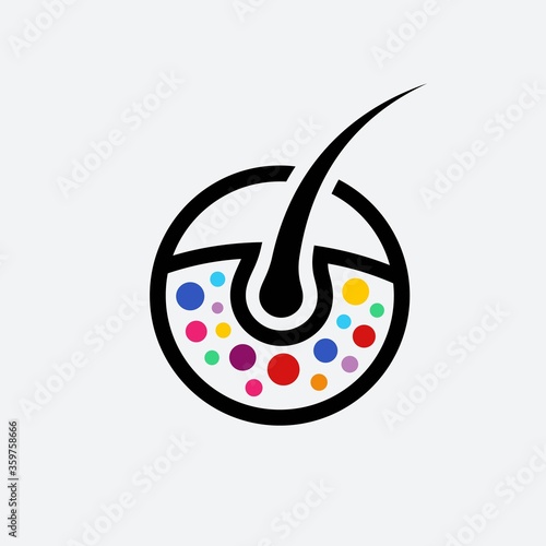 follicule hair coloring vector logo