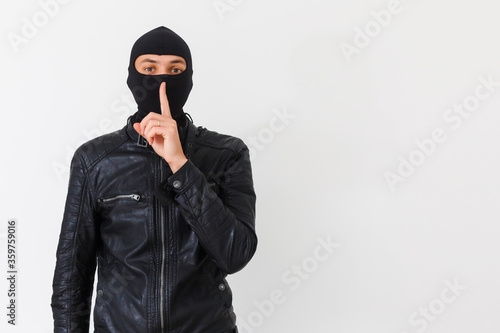 Canvas Print an burglar wearing a ski mask