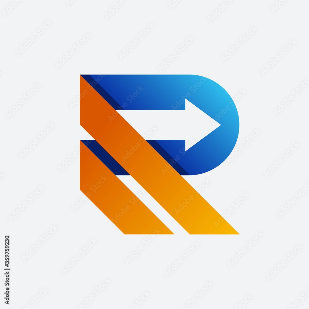 Letter R and Arrow Logo template Letter R and Arrow Logo template