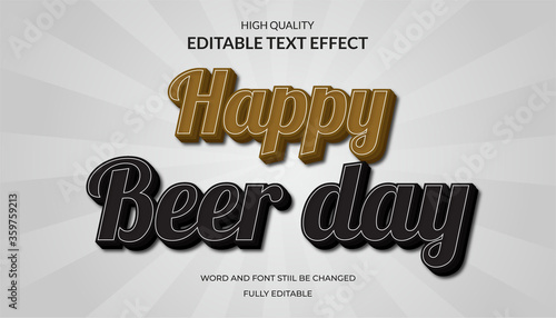 happy beer day text effect.