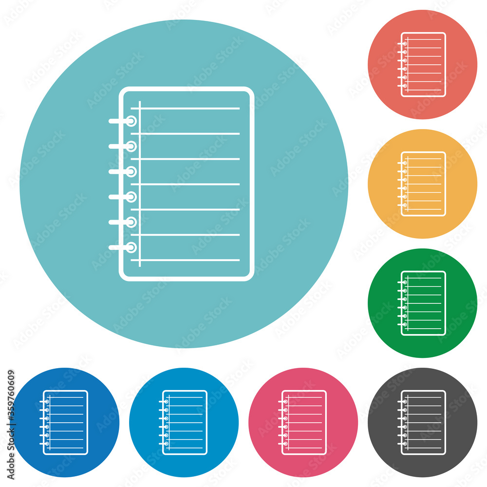 Notepad flat round icons Notepad flat round icons
