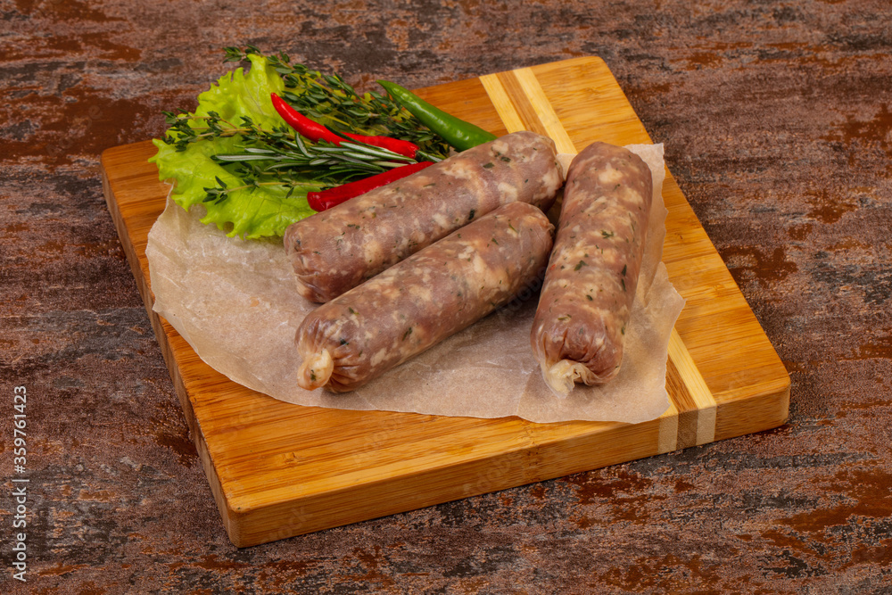 Pork sausages for grill