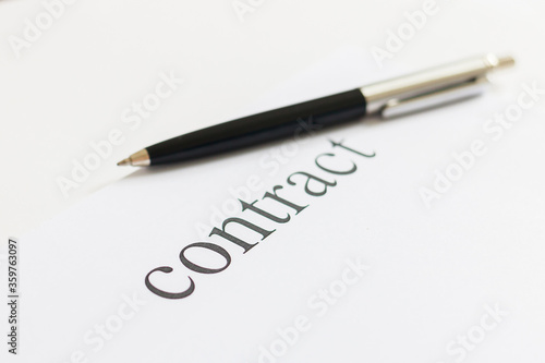Business Contract and pen close up