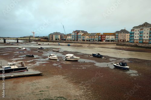 Ader River view by low tide near Shorham-by-Sea, England © free2trip