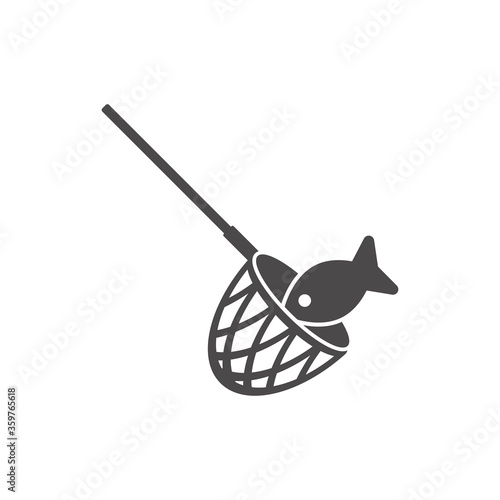 Telescopic landing net for fishing icon.Vector illustration.