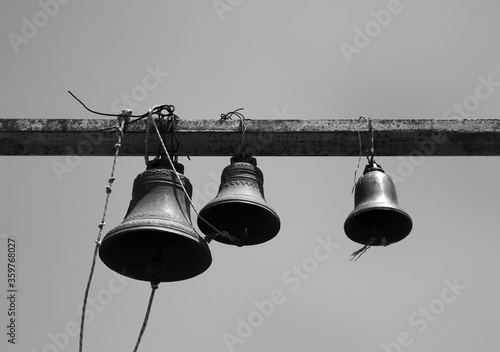 Hanging bells infront of Jvari Monestry, Mtskheta photo